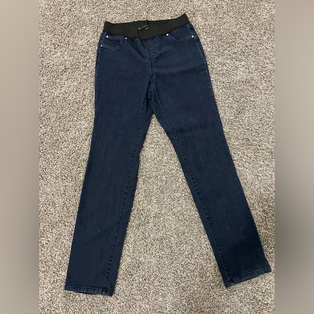 INC dark denim jeans jeggings pull on size 8